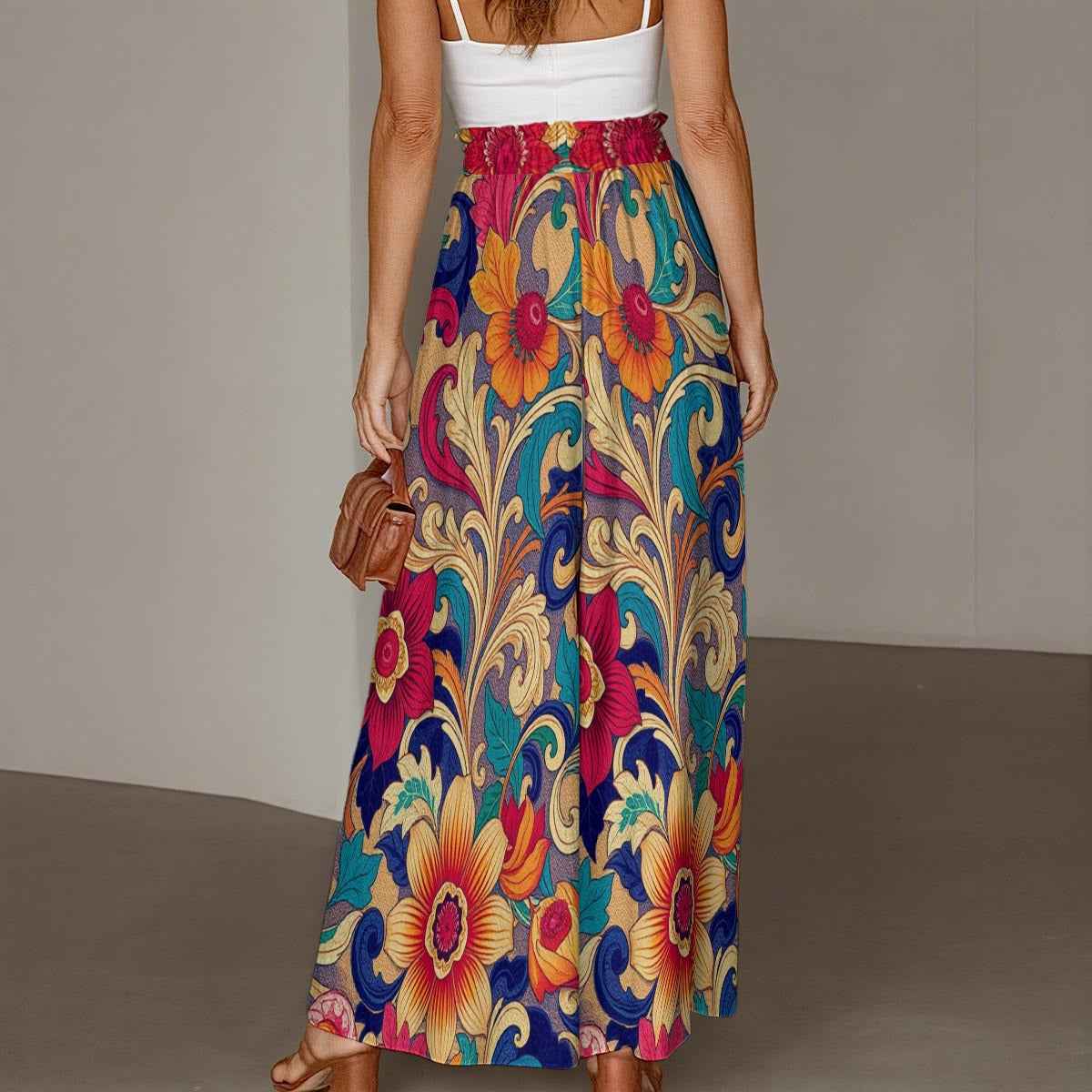 MUNSIEUR All - Over Print Women's Ruffled Wide - Leg Jeans - Munsieur