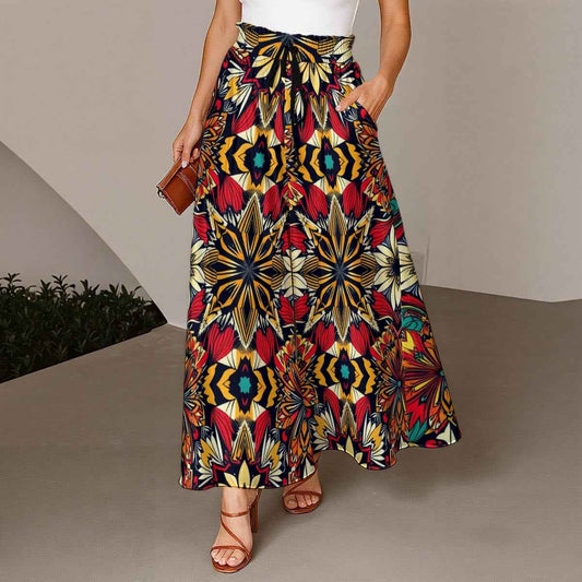 MUNSIEUR All - Over Print Women's Ruffled Wide - Leg Jeans - Munsieur