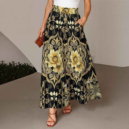 MUNSIEUR All - Over Print Women's Ruffled Wide - Leg Jeans - Munsieur