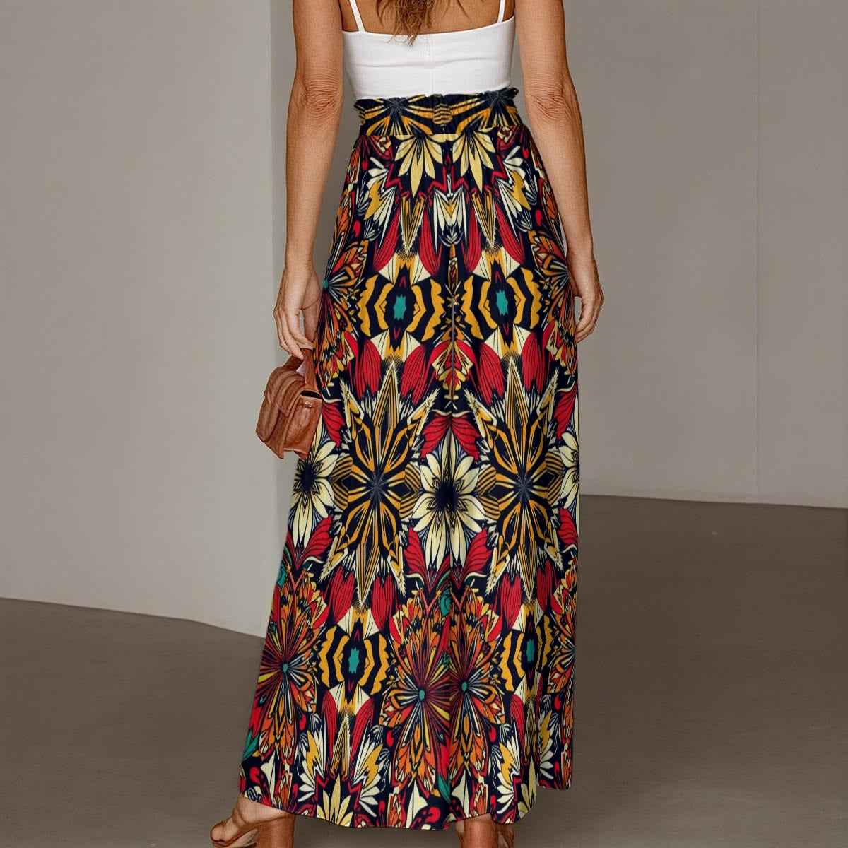 MUNSIEUR All - Over Print Women's Ruffled Wide - Leg Jeans - Munsieur