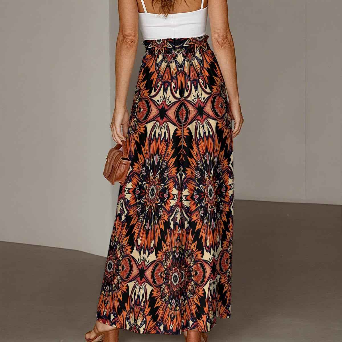 MUNSIEUR All - Over Print Women's Ruffled Wide - Leg Jeans - Munsieur