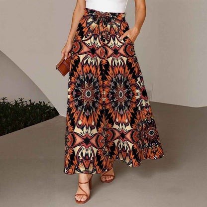 MUNSIEUR All - Over Print Women's Ruffled Wide - Leg Jeans - Munsieur