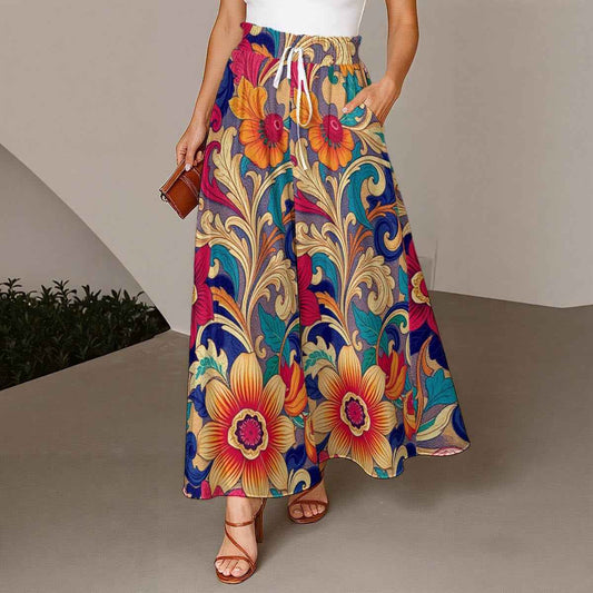 MUNSIEUR All - Over Print Women's Ruffled Wide - Leg Jeans - Munsieur