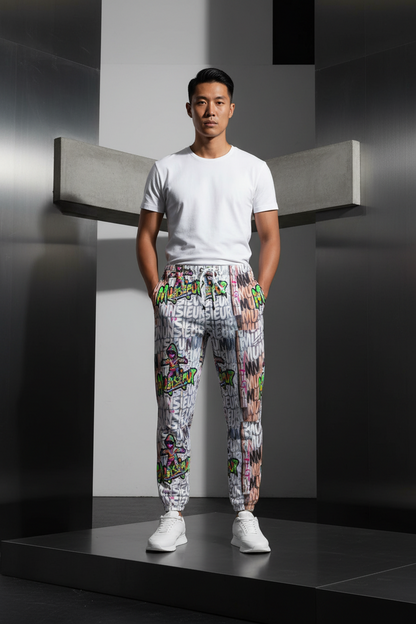 Men's 310GSM All-Over Print Joggers – Heavyweight Cotton | MUNSIEUR
