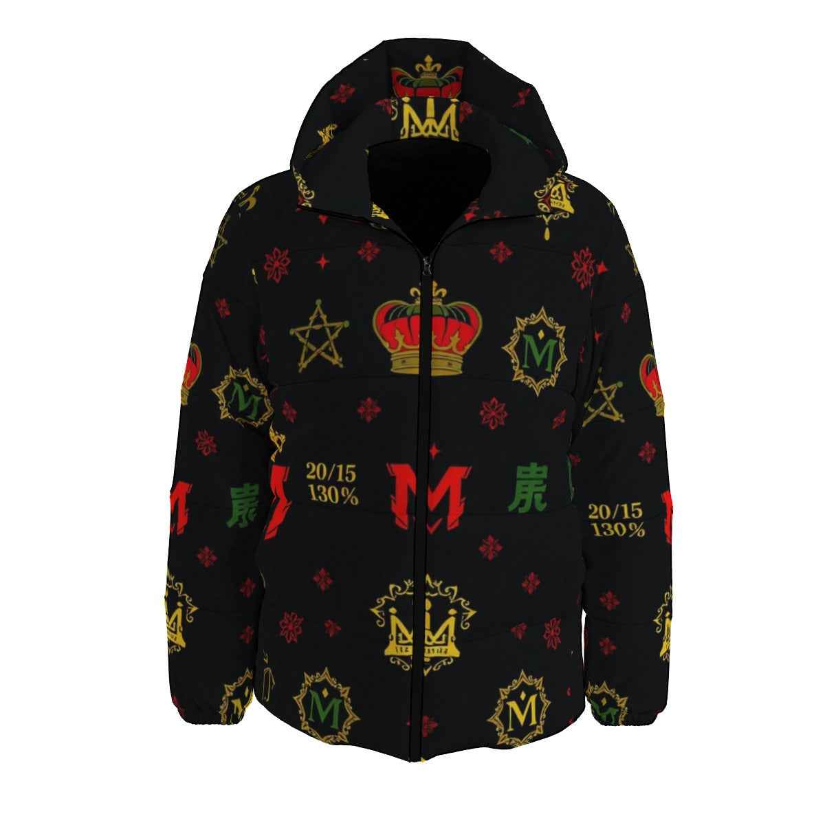 MUNSIEUR Men's All - Over Print Unisex Puffer Down Coat - Munsieur