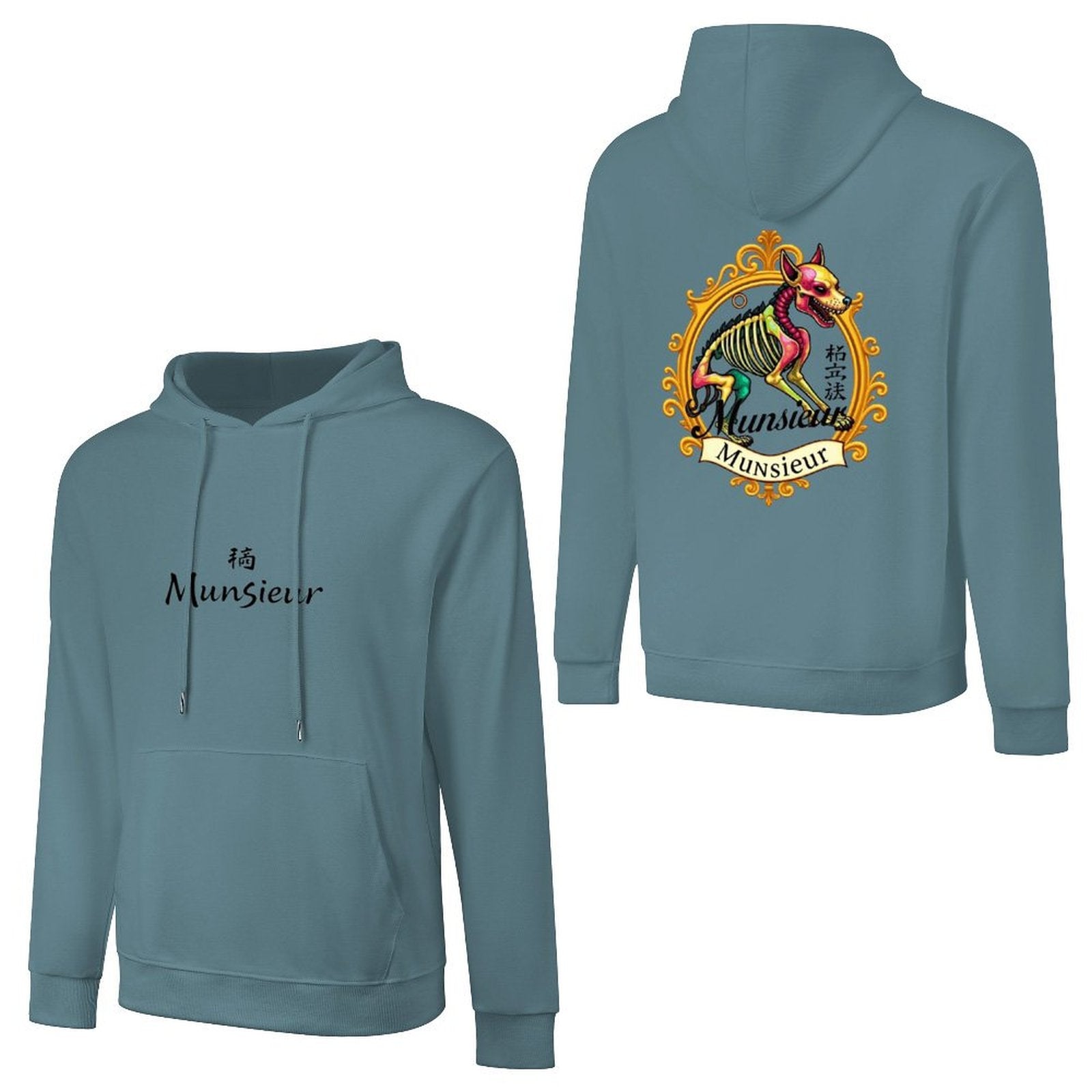 Year of the Dog Hoodie in blue with unique graphic design and logo for casual style