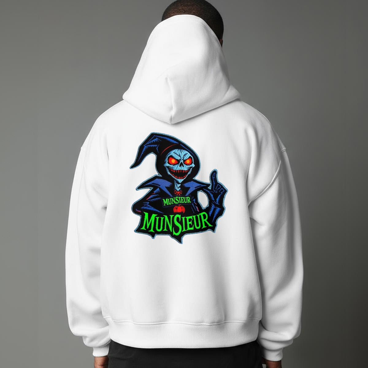Unisex Halloween Pullover Hoodie Sweater with Micro-Fleece Lining by MUNSIEUR