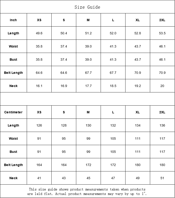 Size guide chart for Munsieur signature print wrap dress showing measurements in inches and centimeters for XS to 2XL