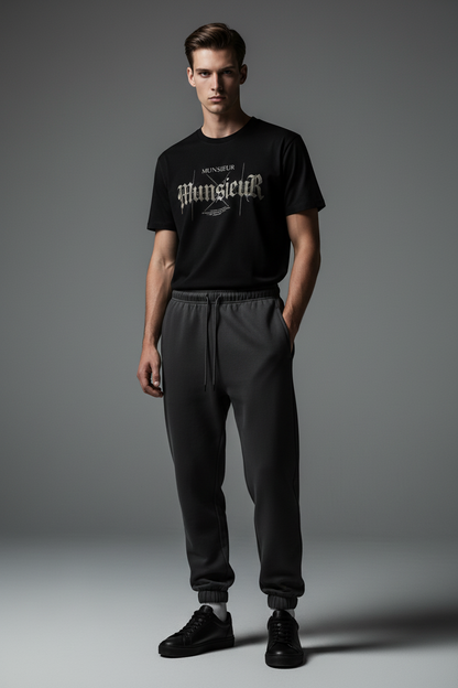 Solid 310GSM Premium Heavy Cotton Joggers | MUNSIEUR
