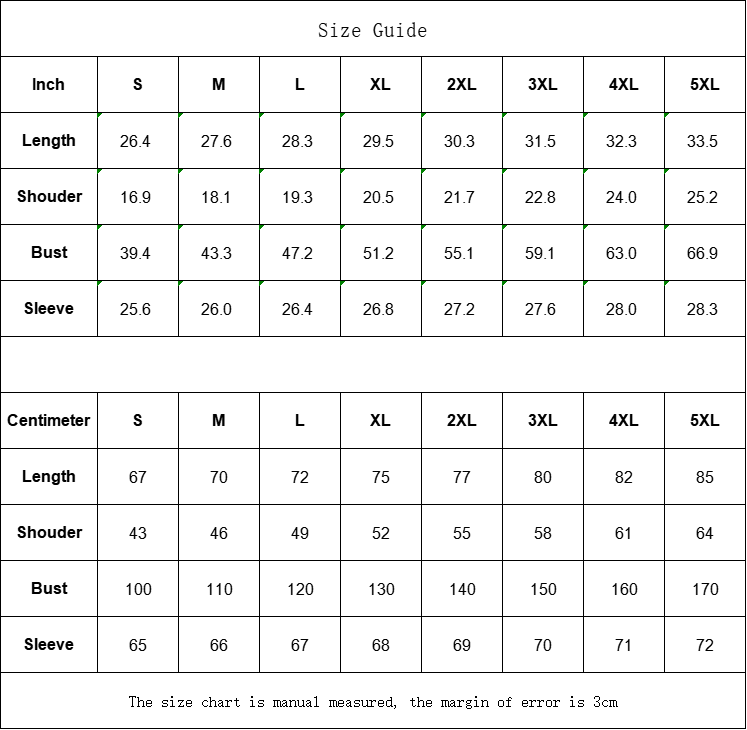 Munsieur size guide chart for urban streetwear dragon hoodie with measurements in inches and centimeters
