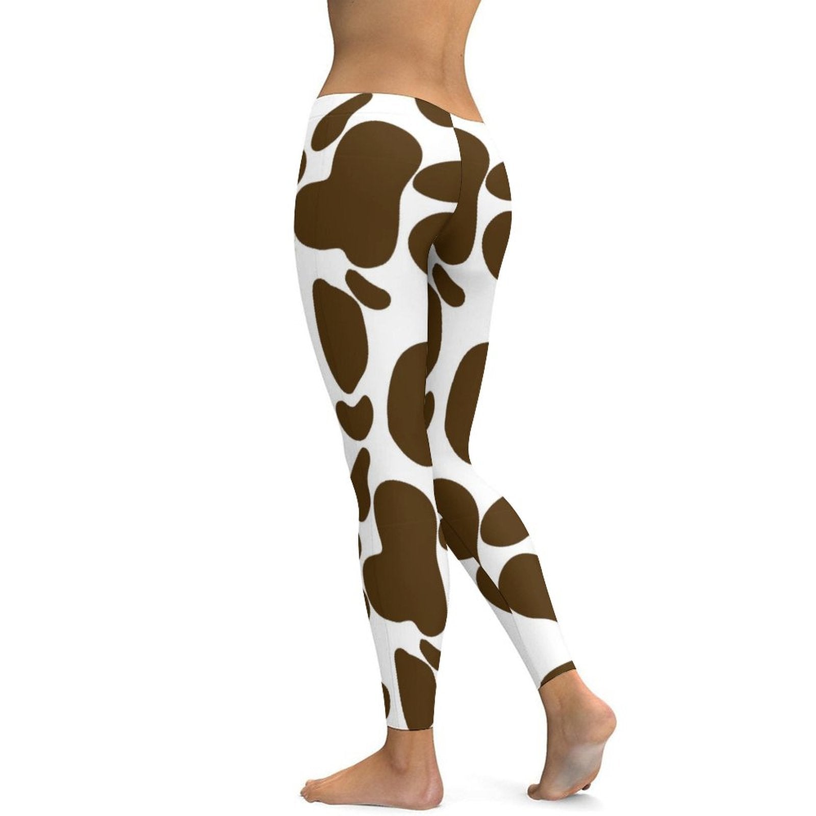 Stylish cow print comfortable leggings for women with a snug fit and soft fabric