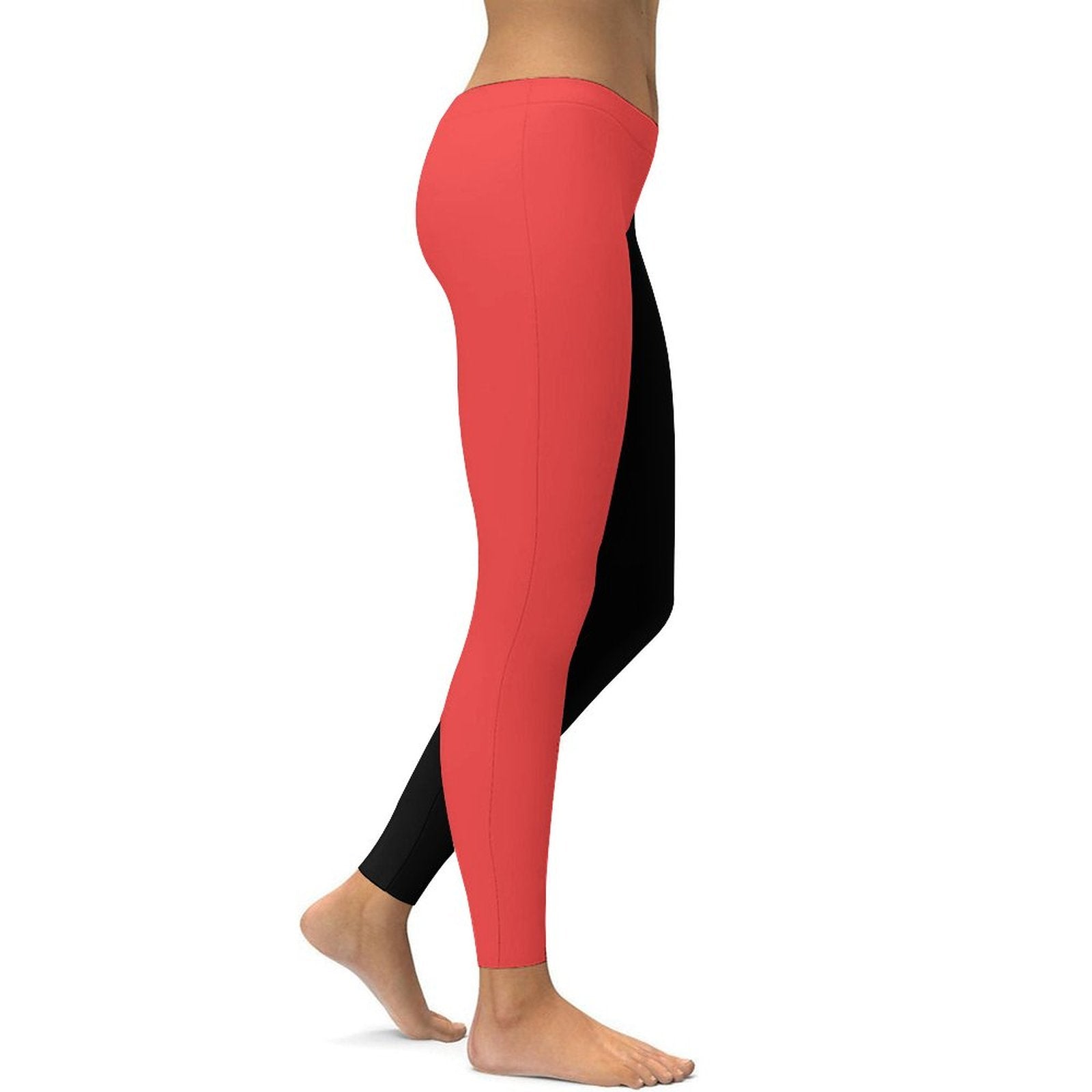 SALE-Personal Design women's gym to street leggings in red and black for versatile workout and casual wear